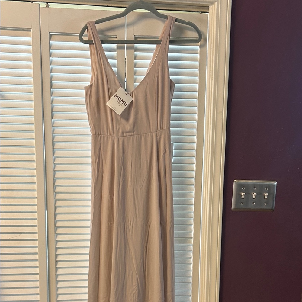 Show Me Your MuMu Pale Pink V-Neck Maxi Dress